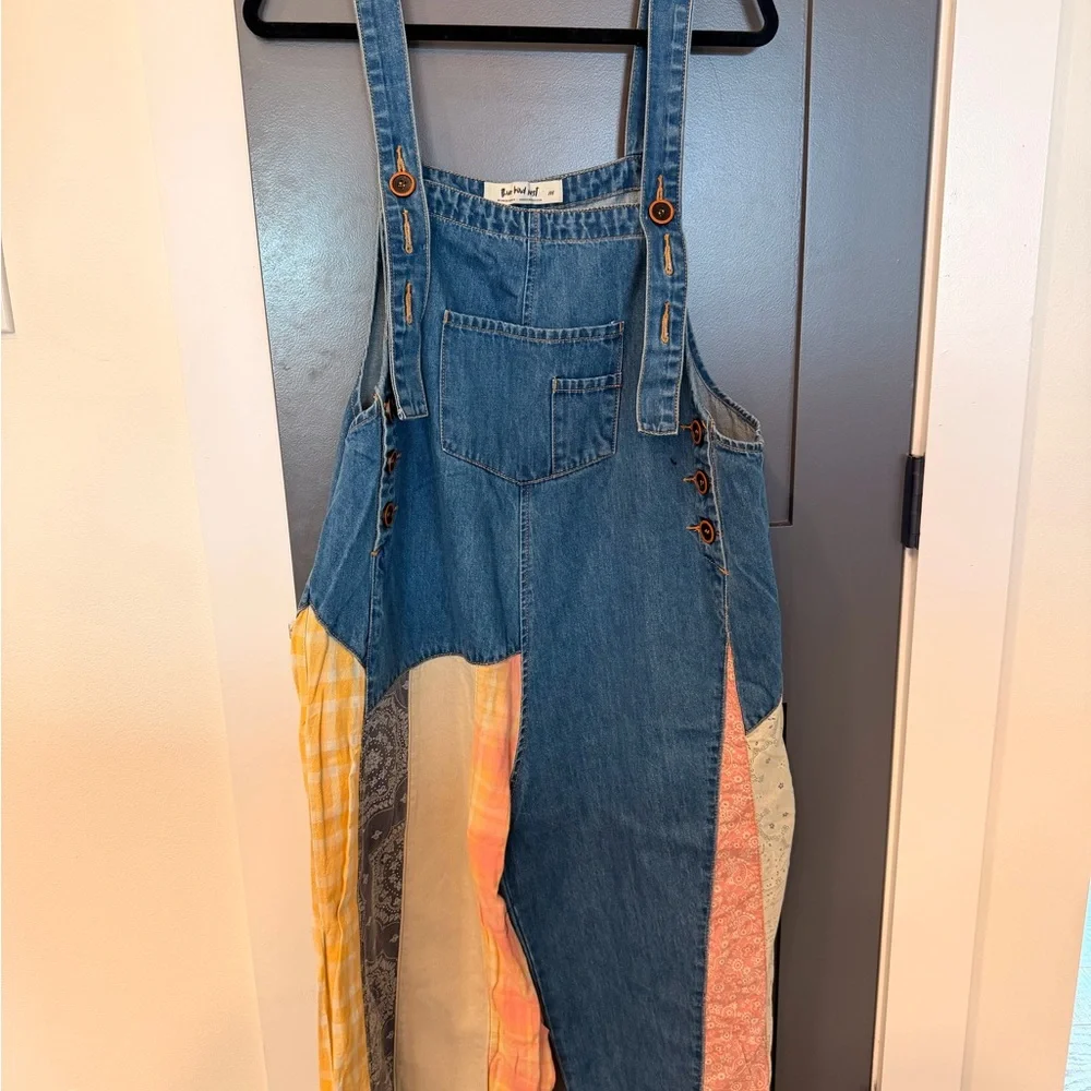 Three Bird Nest Blue Denim Overalls - Picture 1 of 11